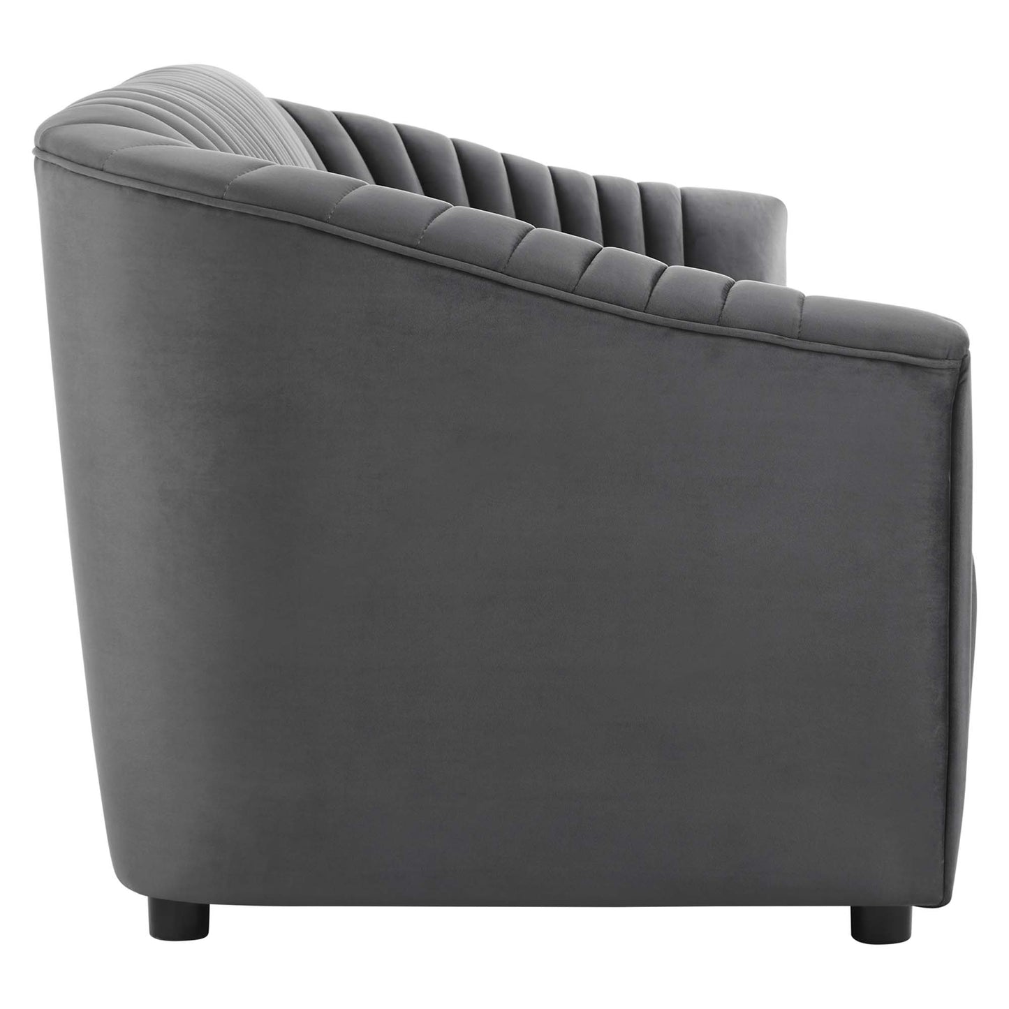 Modway Outlet Announce Performance Velvet Channel Tufted Sofa by Modway  Living Room Furniture Charcoal - EEI-5053-CHA