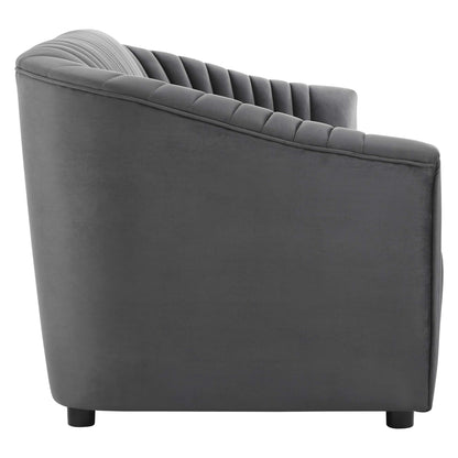 Modway Outlet Announce Performance Velvet Channel Tufted Sofa by Modway  Living Room Furniture Charcoal - EEI-5053-CHA
