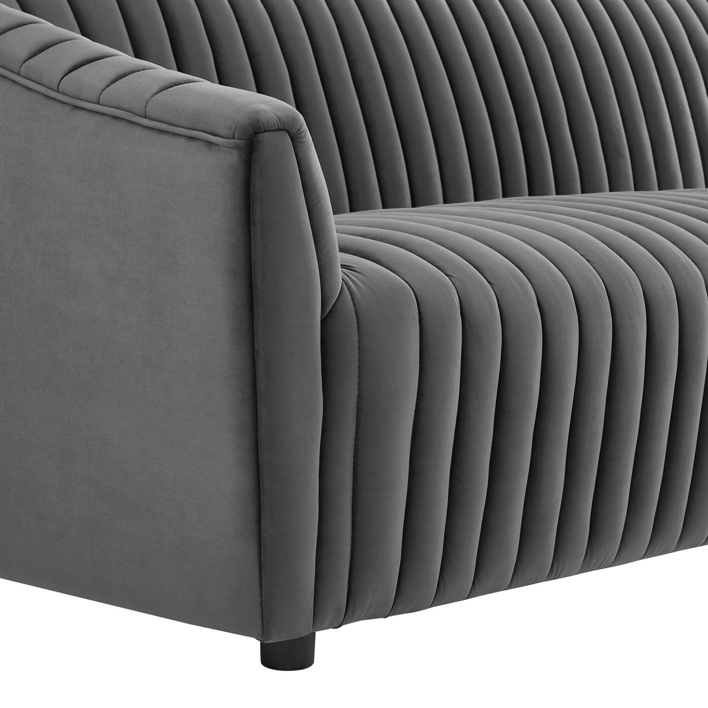 Modway Outlet Announce Performance Velvet Channel Tufted Sofa by Modway  Living Room Furniture Charcoal - EEI-5053-CHA