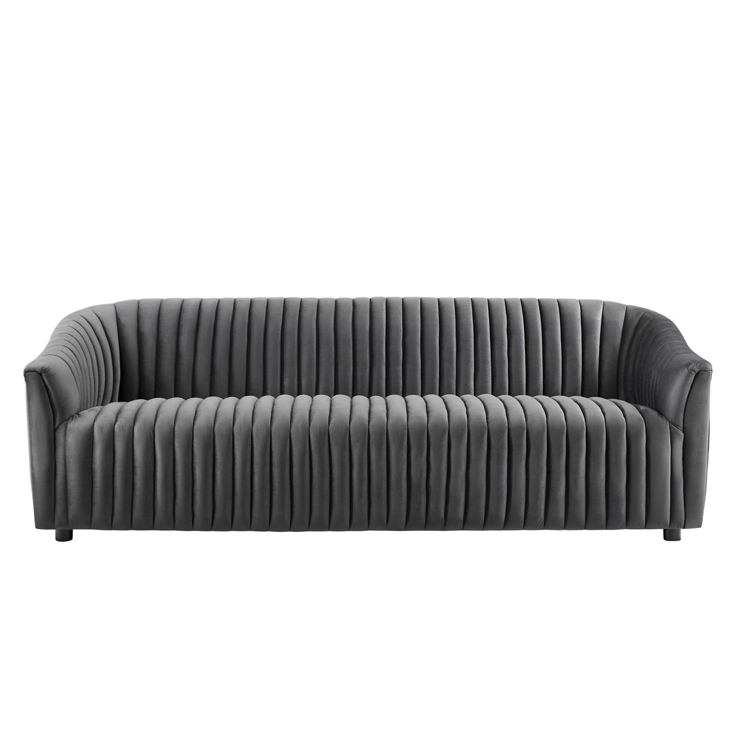 Modway Outlet Announce Performance Velvet Channel Tufted Sofa by Modway  Living Room Furniture Charcoal - EEI-5053-CHA