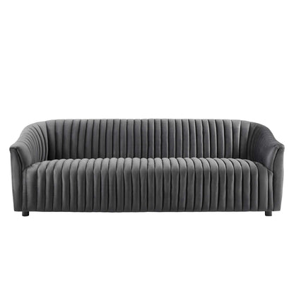 Modway Outlet Announce Performance Velvet Channel Tufted Sofa by Modway  Living Room Furniture Charcoal - EEI-5053-CHA