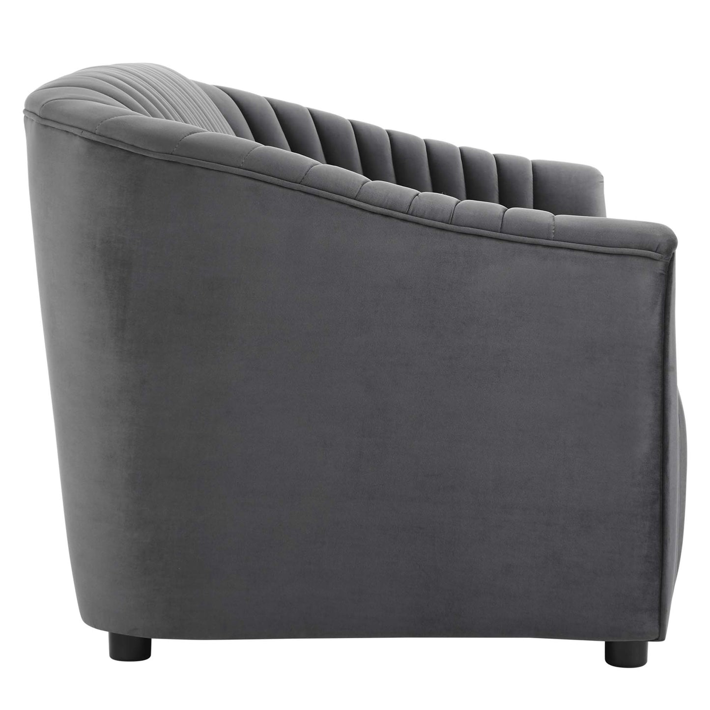 Modway Outlet Announce Performance Velvet Channel Tufted Loveseat by Modway  Living Room Furniture Charcoal - EEI-5054-CHA