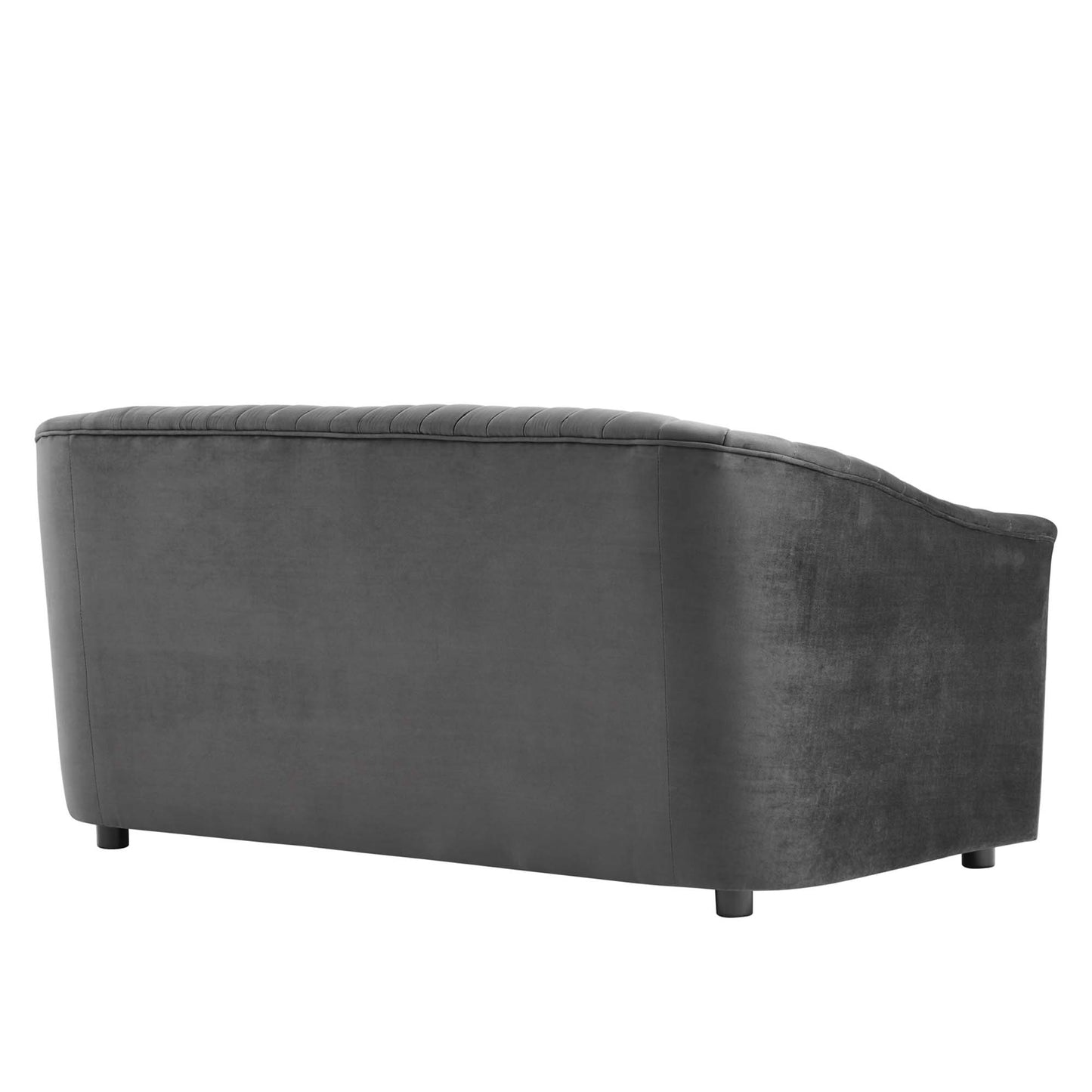 Modway Outlet Announce Performance Velvet Channel Tufted Loveseat by Modway  Living Room Furniture Charcoal - EEI-5054-CHA