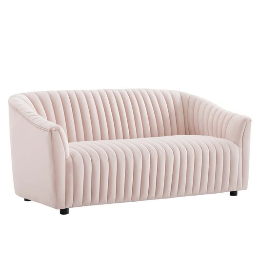 Modway Outlet Announce Performance Velvet Channel Tufted Loveseat by Modway  Living Room Furniture Pink - EEI-5054-PNK