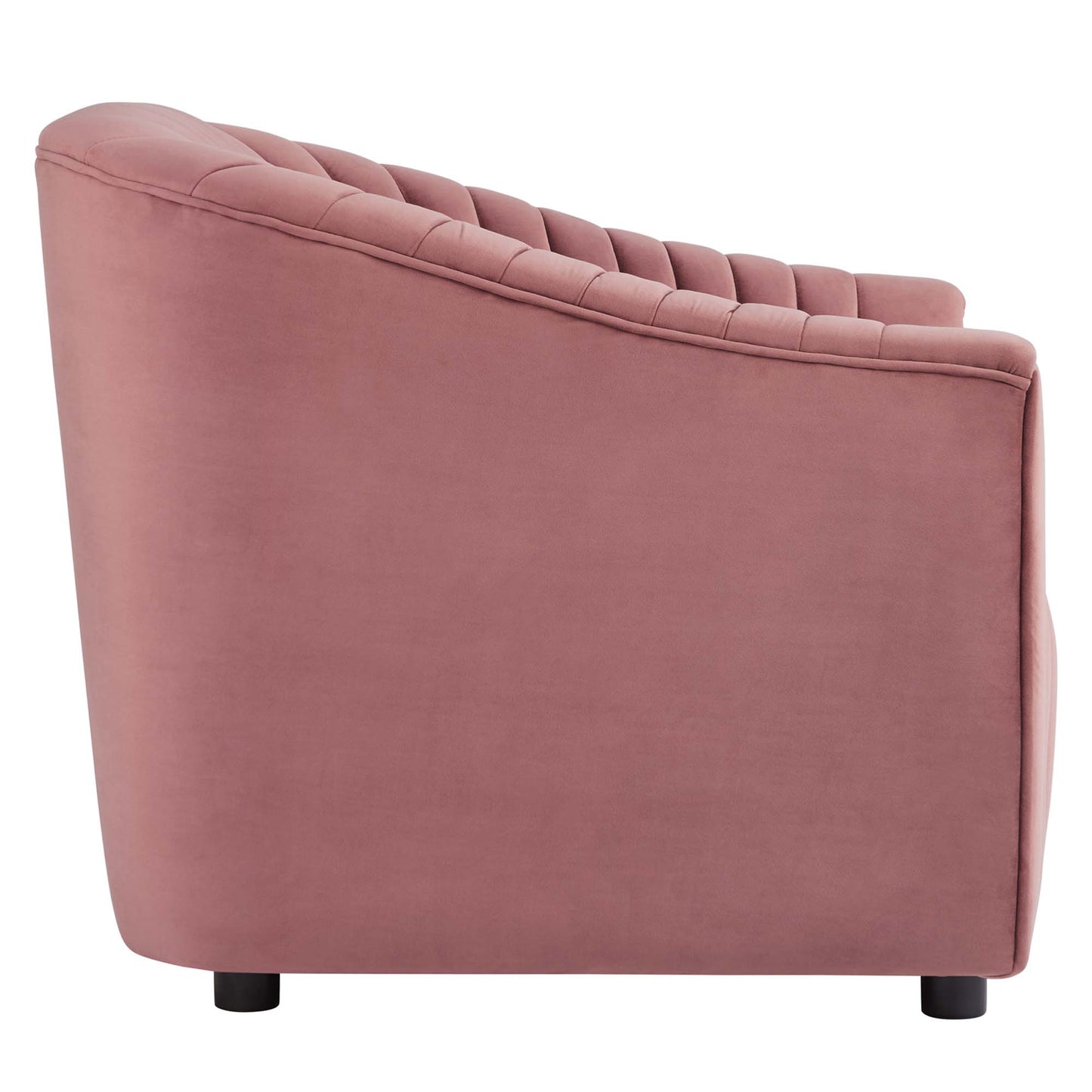 Modway Outlet Announce Performance Velvet Channel Tufted Armchair by Modway  Living Room Furniture Dusty Rose - EEI-5055-DUS