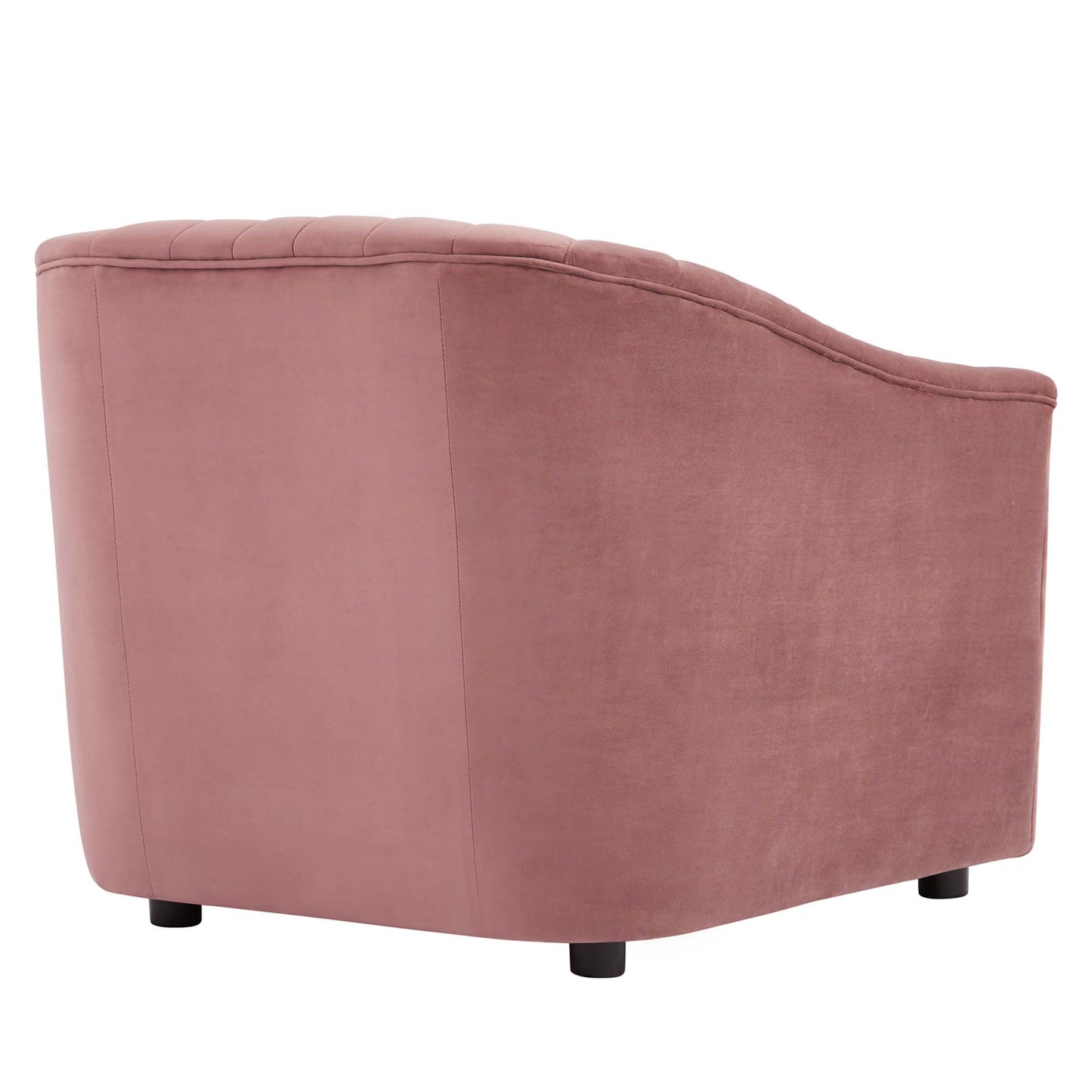 Modway Outlet Announce Performance Velvet Channel Tufted Armchair by Modway  Living Room Furniture Dusty Rose - EEI-5055-DUS