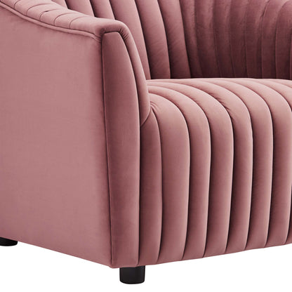 Modway Outlet Announce Performance Velvet Channel Tufted Armchair by Modway  Living Room Furniture Dusty Rose - EEI-5055-DUS