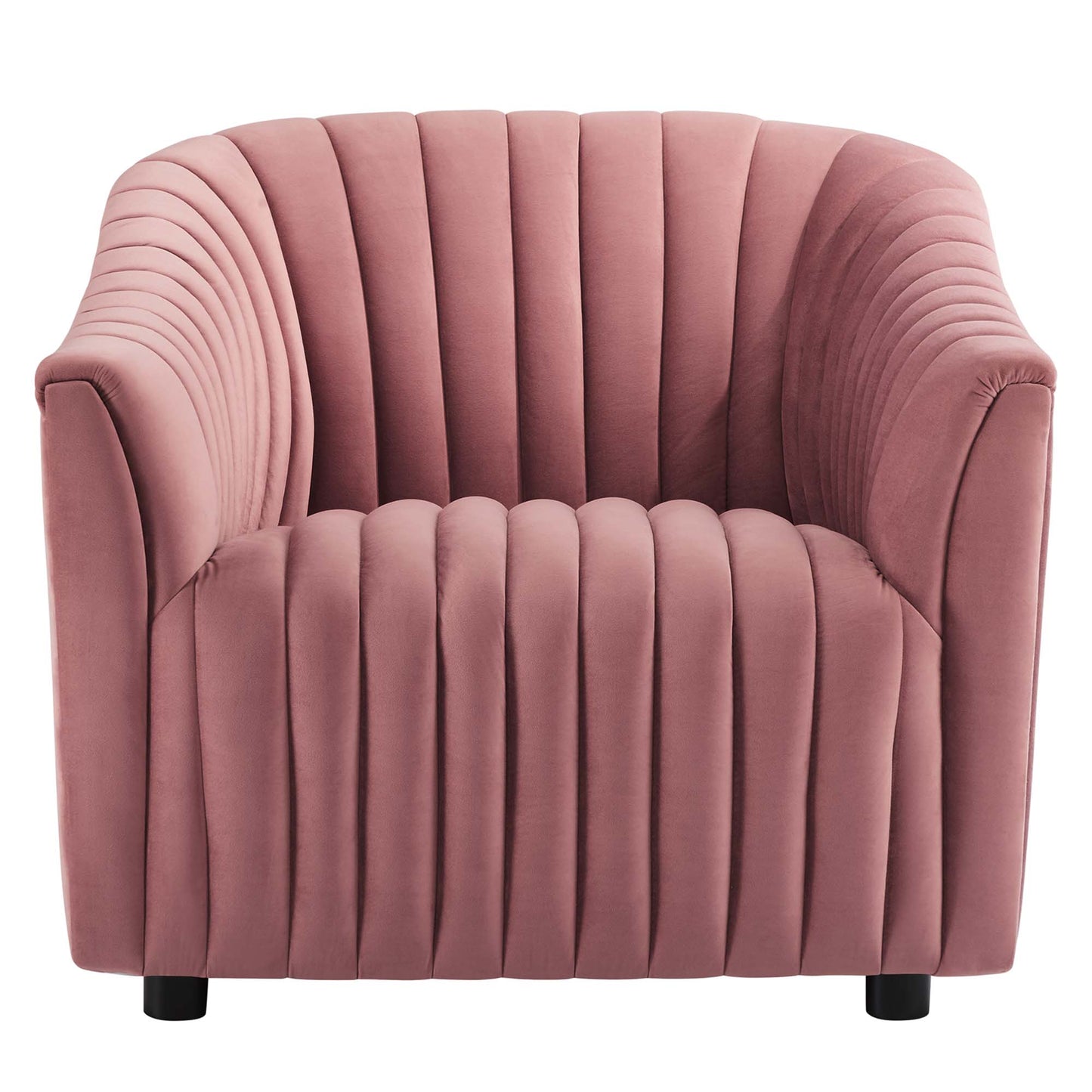 Modway Outlet Announce Performance Velvet Channel Tufted Armchair by Modway  Living Room Furniture Dusty Rose - EEI-5055-DUS