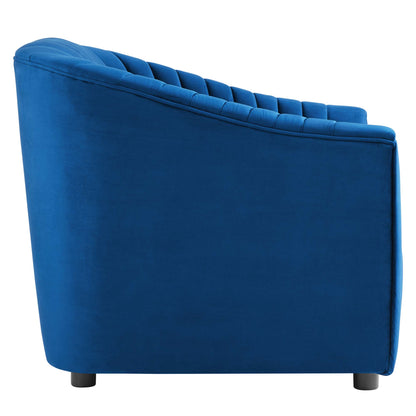 Modway Outlet Announce Performance Velvet Channel Tufted Armchair by Modway  Living Room Furniture Navy - EEI-5055-NAV