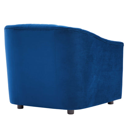 Modway Outlet Announce Performance Velvet Channel Tufted Armchair by Modway  Living Room Furniture Navy - EEI-5055-NAV