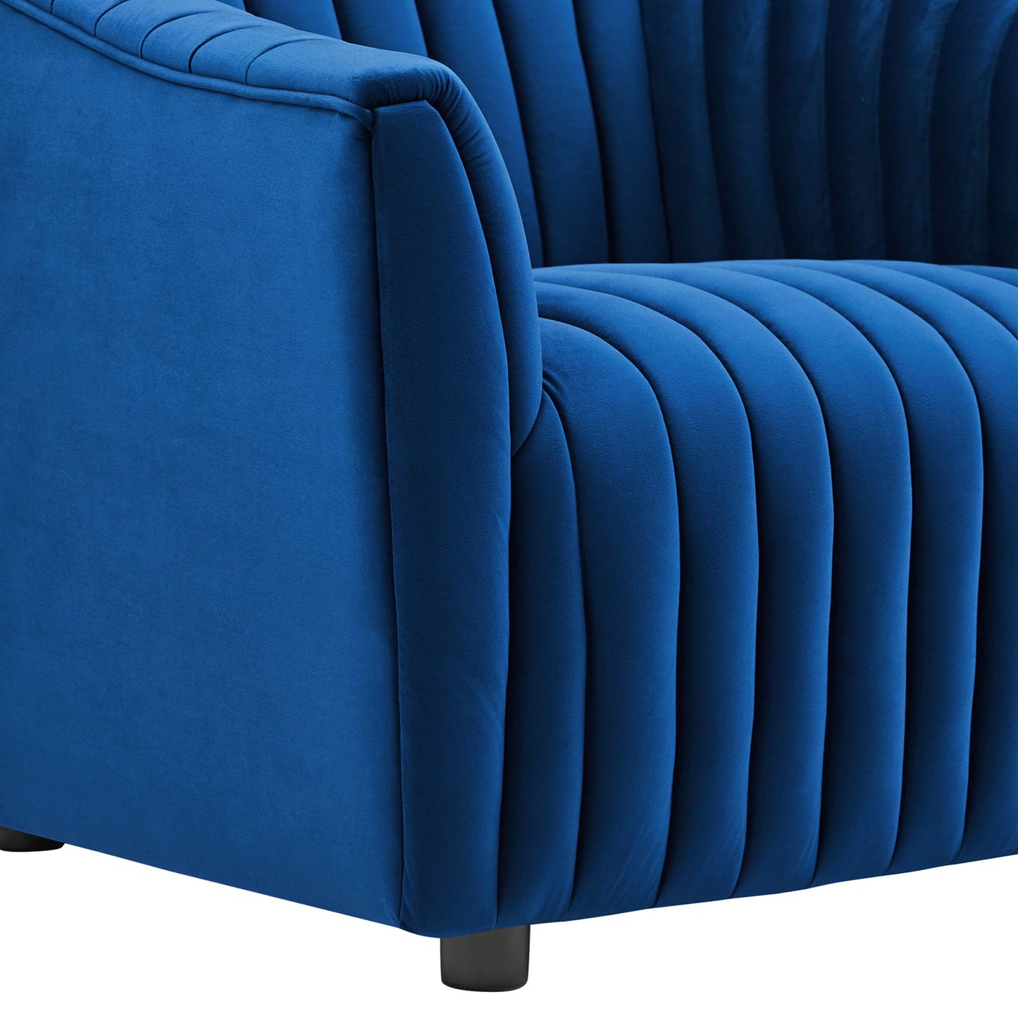 Modway Outlet Announce Performance Velvet Channel Tufted Armchair by Modway  Living Room Furniture Navy - EEI-5055-NAV