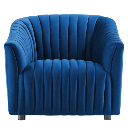 Modway Outlet Announce Performance Velvet Channel Tufted Armchair by Modway  Living Room Furniture Navy - EEI-5055-NAV