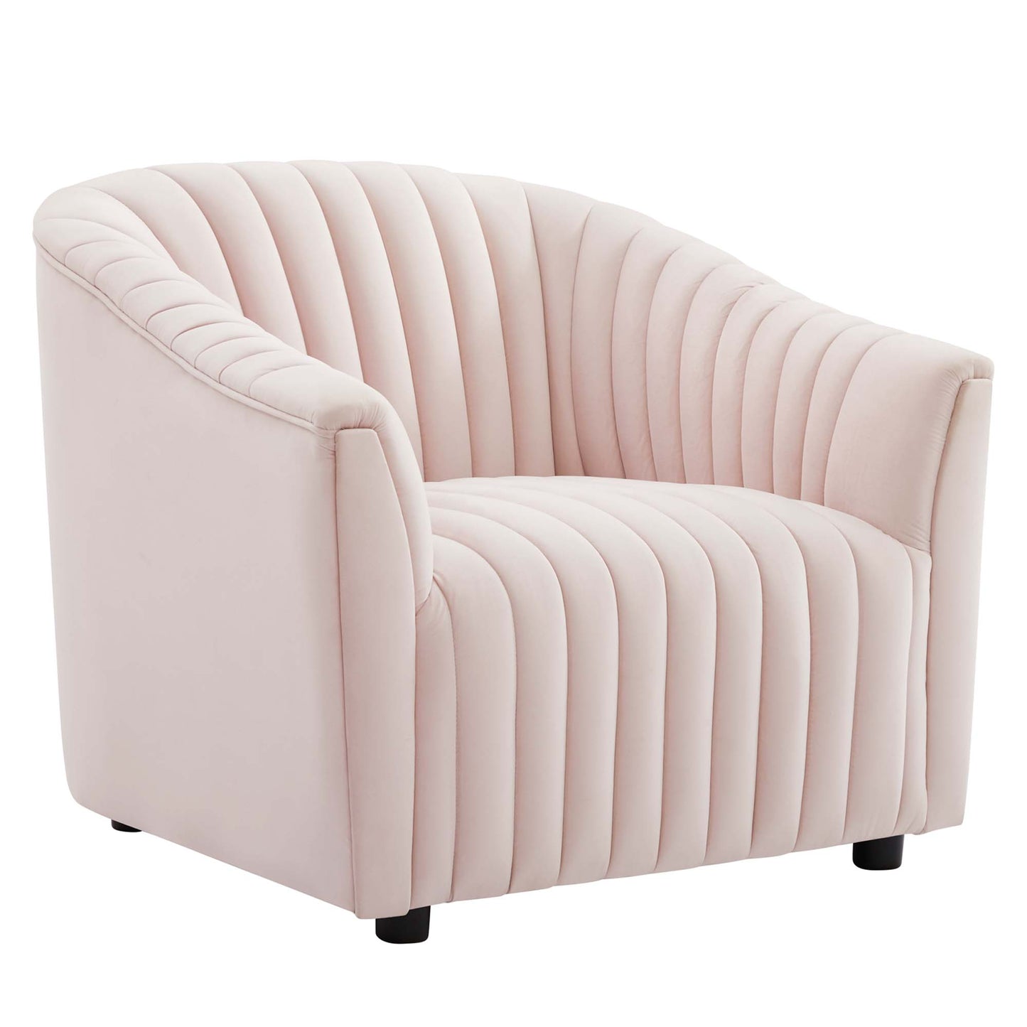 Modway Outlet Announce Performance Velvet Channel Tufted Armchair by Modway  Living Room Furniture Pink - EEI-5055-PNK