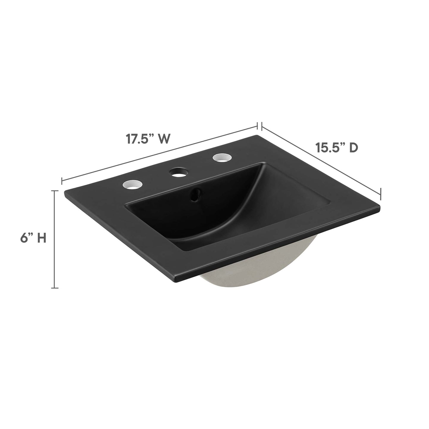 Modway - Cayman 18" Bathroom Sink by Modway  Bathroom Vanities Black - EEI-5068-BLK