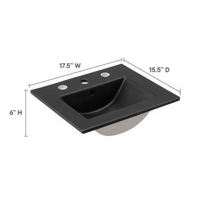 Modway - Cayman 18" Bathroom Sink by Modway  Bathroom Vanities Black - EEI-5068-BLK