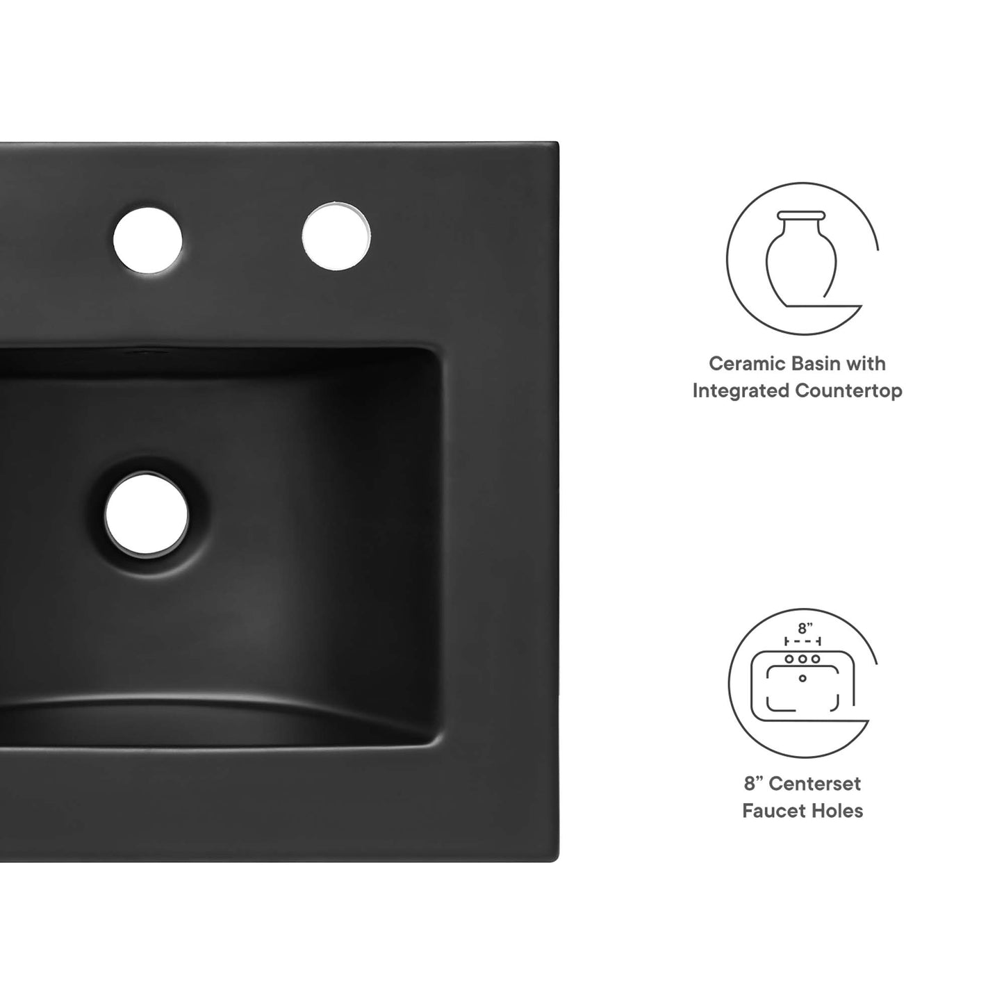 Modway - Cayman 18" Bathroom Sink by Modway  Bathroom Vanities Black - EEI-5068-BLK