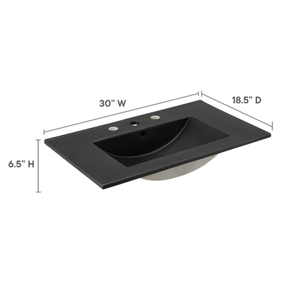 Modway - Cayman 30" Bathroom Sink by Modway  Bathroom Vanities Black - EEI-5070-BLK