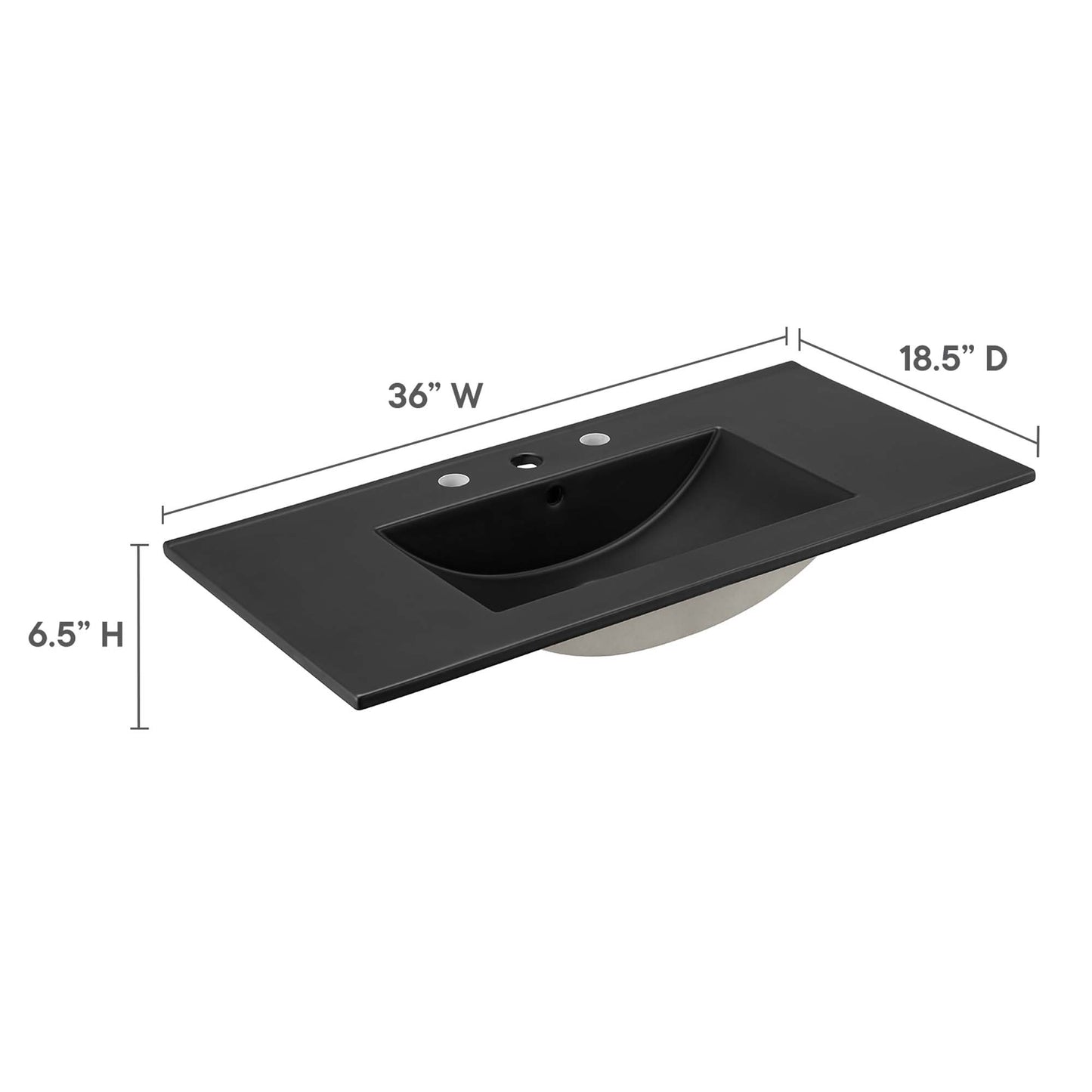 Modway - Cayman 36" Bathroom Sink by Modway  Bathroom Vanities Black - EEI-5071-BLK