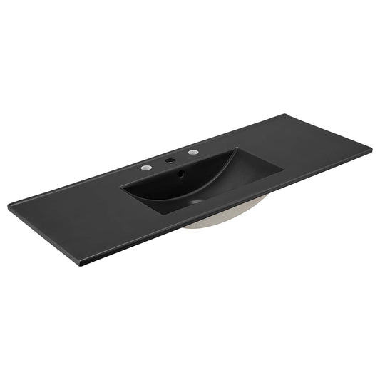 Modway - Cayman 48" Single Basin Bathroom Sink by Modway  Bathroom Vanities Black - EEI-5072-BLK