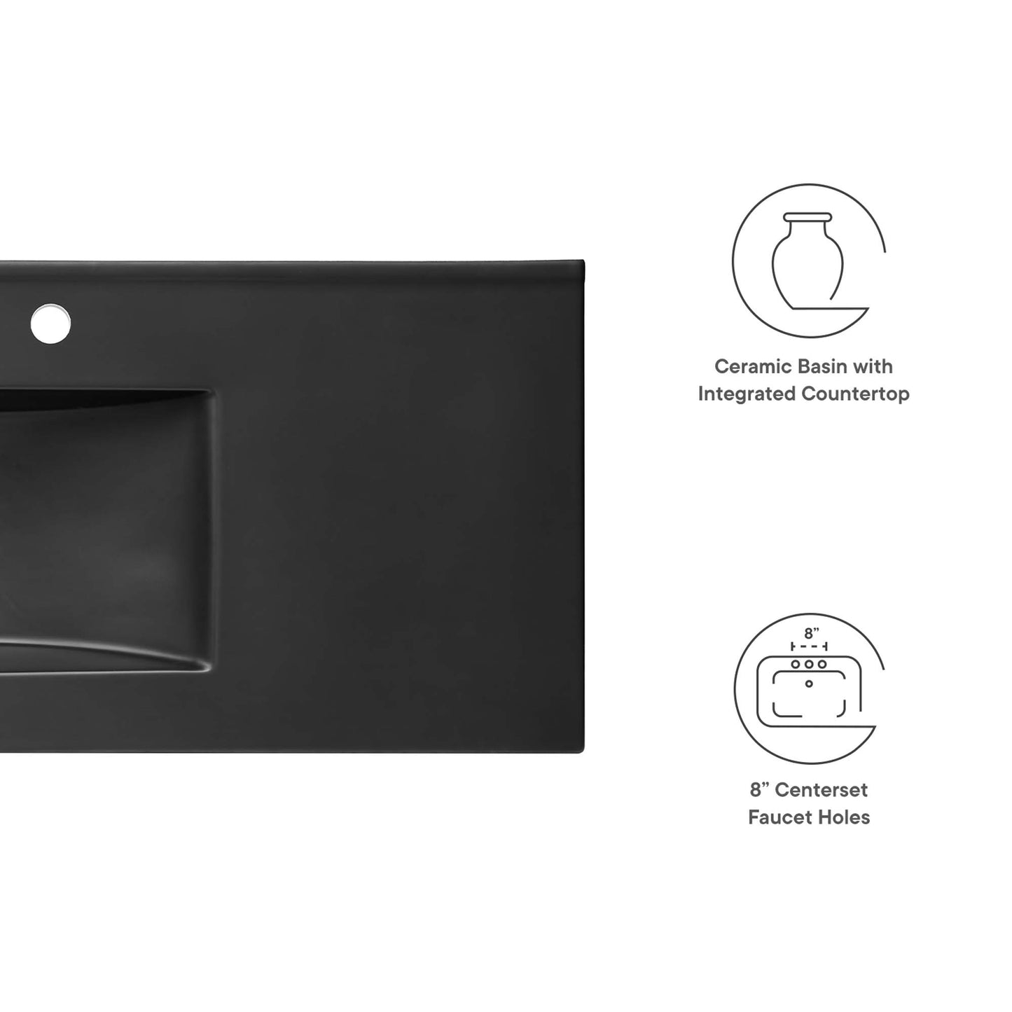 Modway - Cayman 48" Single Basin Bathroom Sink by Modway  Bathroom Vanities Black - EEI-5072-BLK