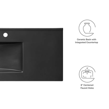 Modway - Cayman 48" Single Basin Bathroom Sink by Modway  Bathroom Vanities Black - EEI-5072-BLK