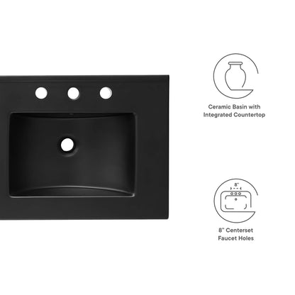 Modway - Cayman 48" Double Basin Bathroom Sink by Modway  Bathroom Vanities Black - EEI-5073-BLK