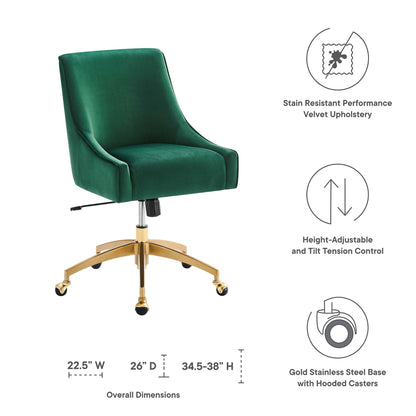 Modway Outlet Discern Performance Velvet Office Chair by Modway  Office Furniture Furniture Green - EEI-5079-GRN