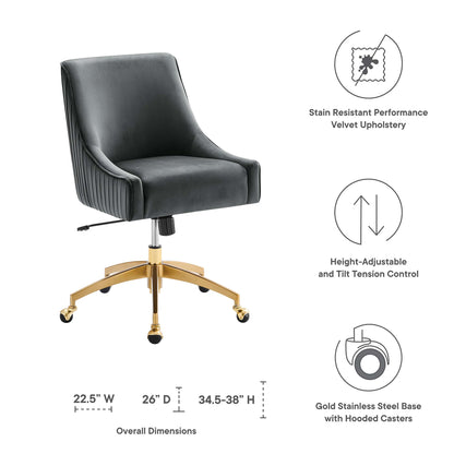 Modway - Discern Performance Velvet Office Chair by Modway  Office Furniture Office Chairs Gray - EEI-5080-GRY