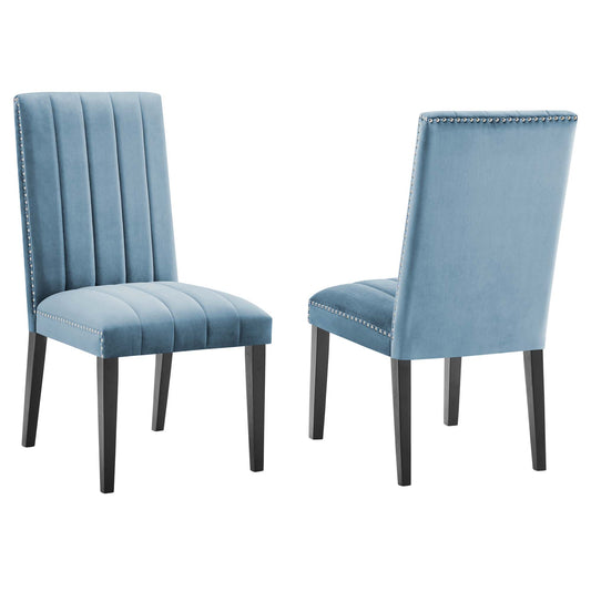 Modway Outlet Catalyst Performance Velvet Dining Side Chairs Set of 2 by Modway  Bar and Dining Furniture Light Blue - EEI-5081-LBU