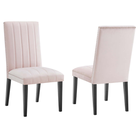 Modway Outlet Catalyst Performance Velvet Dining Side Chairs Set of 2 by Modway  Bar and Dining Furniture Pink - EEI-5081-PNK