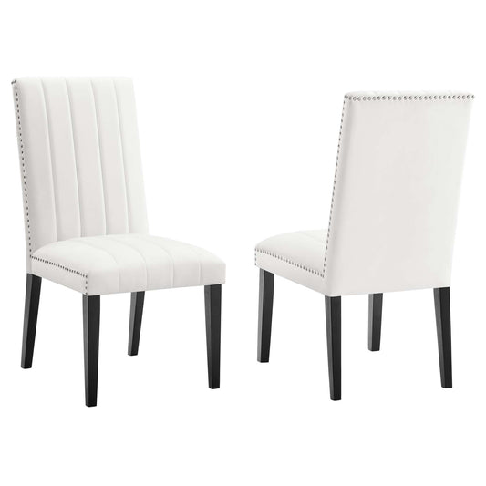 Modway Outlet Catalyst Performance Velvet Dining Side Chairs Set of 2 by Modway  Bar and Dining Furniture White - EEI-5081-WHI