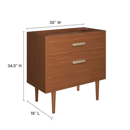 Modway - Cassia 36" Teak Wood Bathroom Vanity Cabinet (Sink Basin Not Included) by Modway  Bathroom Vanities Brown - EEI-5083-NAT