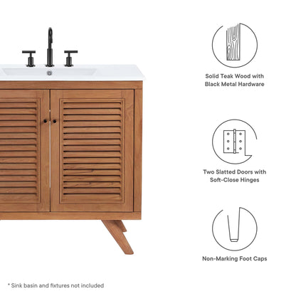 Modway - Birdie 36" Teak Wood Bathroom Vanity Cabinet (Sink Basin Not Included) by Modway  Bathroom Vanities Brown - EEI-5087-NAT