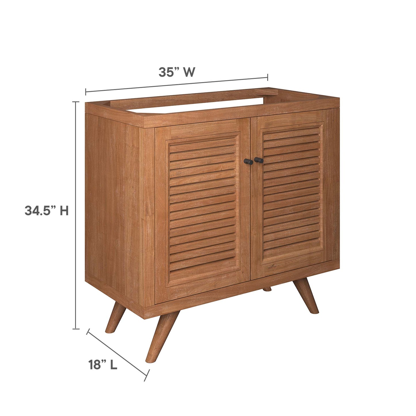 Modway - Birdie 36" Teak Wood Bathroom Vanity Cabinet (Sink Basin Not Included) by Modway  Bathroom Vanities Brown - EEI-5087-NAT