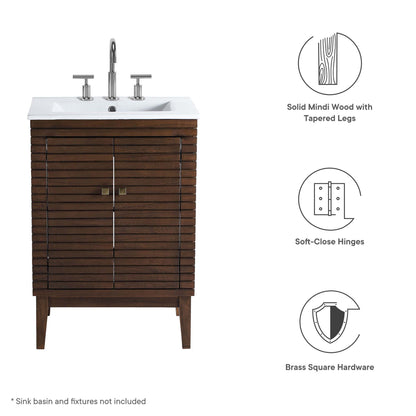 Modway - Ledger 24" Wood Bathroom Vanity Cabinet (Sink Basin Not Included) by Modway  Bathroom Vanities Brown - EEI-5088-WAL