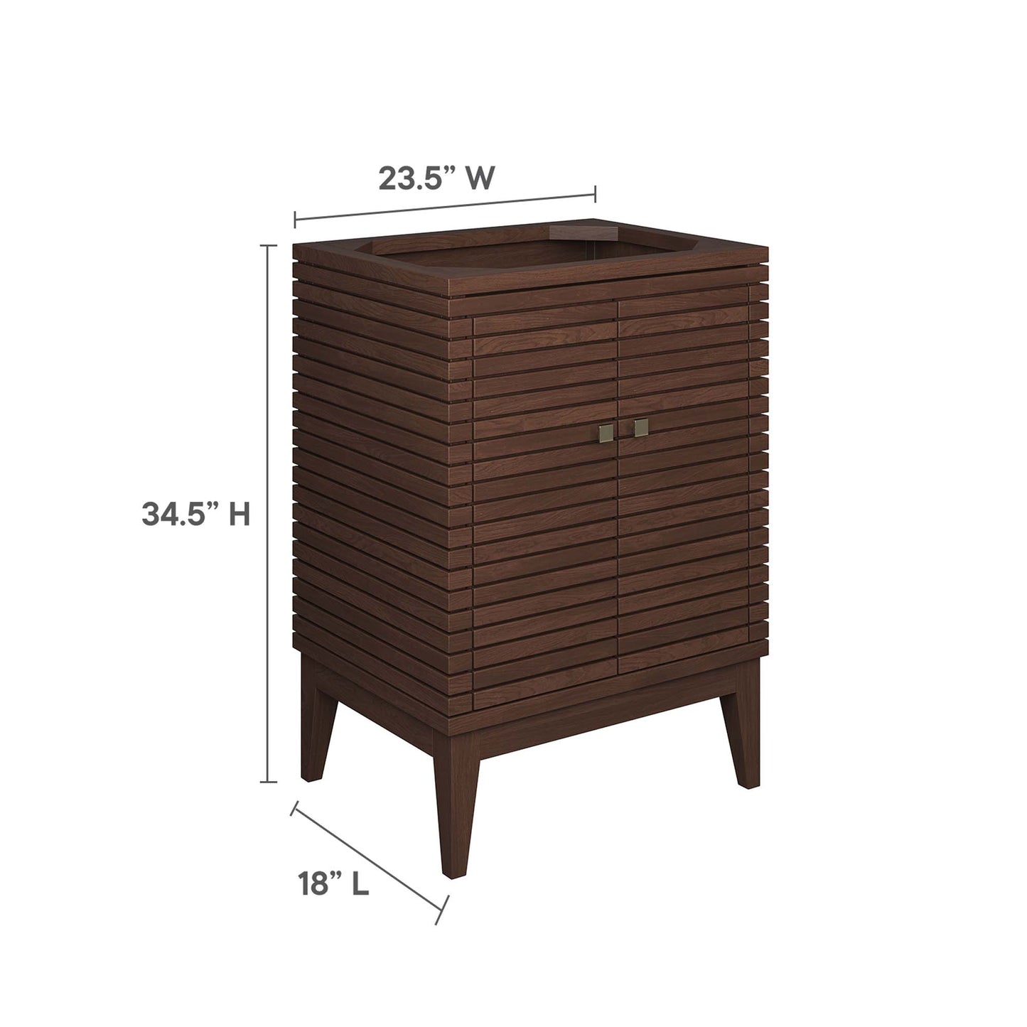 Modway - Ledger 24" Wood Bathroom Vanity Cabinet (Sink Basin Not Included) by Modway  Bathroom Vanities Brown - EEI-5088-WAL
