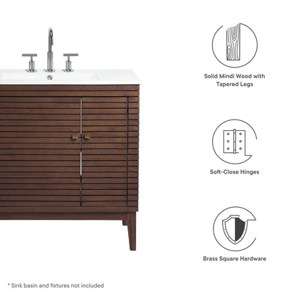 Modway - Ledger 36" Wood Bathroom Vanity Cabinet (Sink Basin Not Included) by Modway  Bathroom Vanities Brown - EEI-5089-WAL