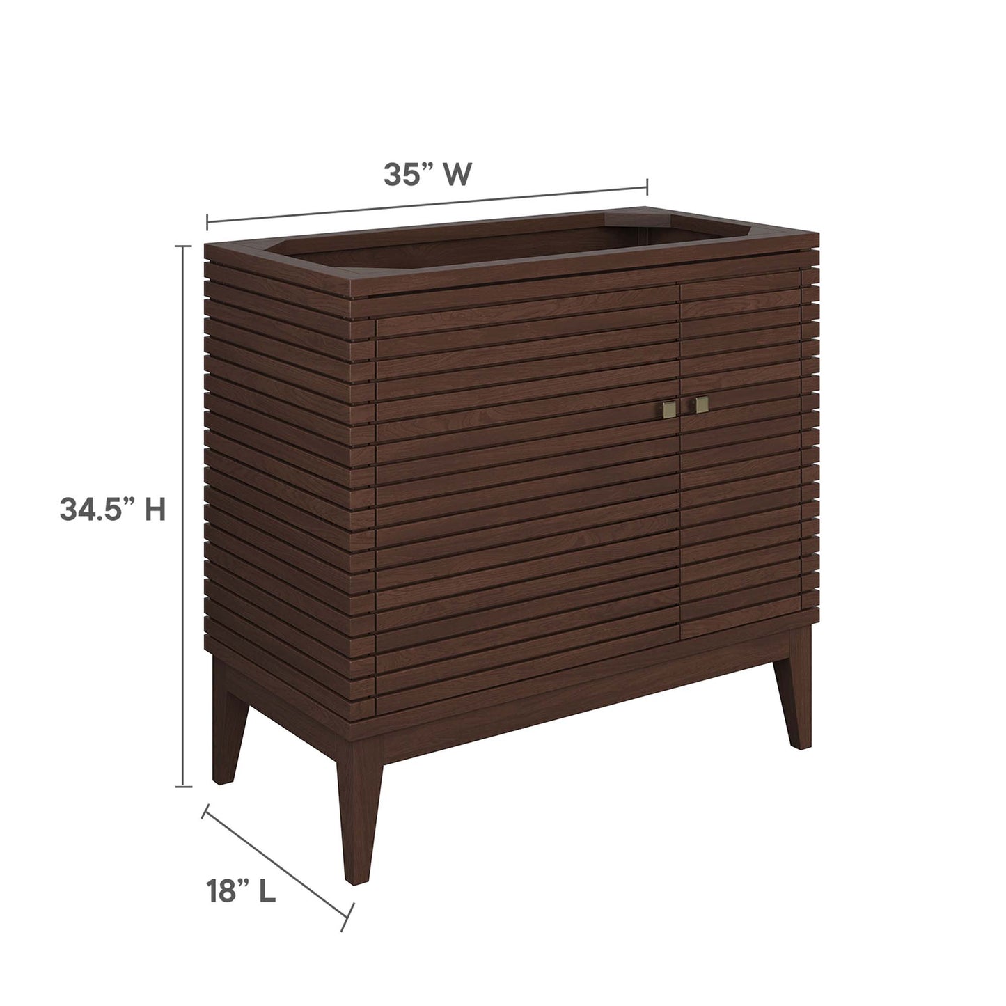 Modway - Ledger 36" Wood Bathroom Vanity Cabinet (Sink Basin Not Included) by Modway  Bathroom Vanities Brown - EEI-5089-WAL