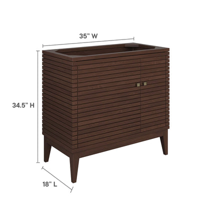 Modway - Ledger 36" Wood Bathroom Vanity Cabinet (Sink Basin Not Included) by Modway  Bathroom Vanities Brown - EEI-5089-WAL