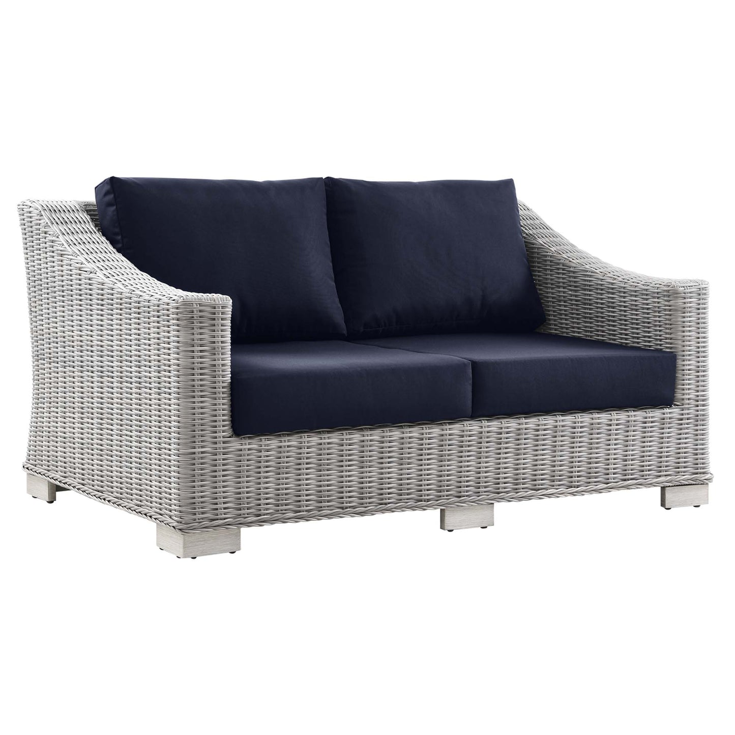 Modway - Conway 4-Piece Outdoor Patio Wicker Rattan Furniture Set by Modway  Outdoor Furniture Sofa Sectionals Blue - EEI-5091-NAV