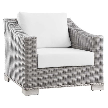 Modway Outlet Conway 4-Piece Outdoor Patio Wicker Rattan Furniture Set by Modway  Outdoor Furniture Furniture Light Gray White - EEI-5095-WHI
