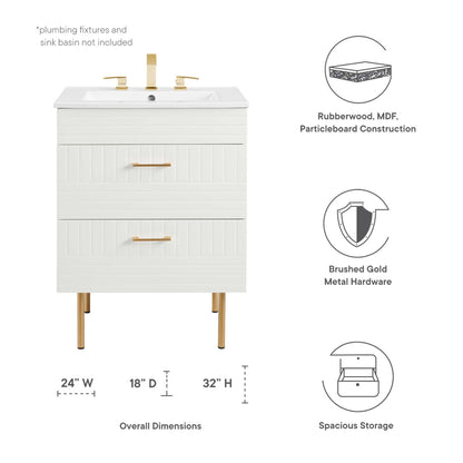 Modway Outlet Daybreak 24" Bathroom Vanity Cabinet (Sink Basin Not Included) by Modway  Bathroom Furniture White - EEI-5106-WHI