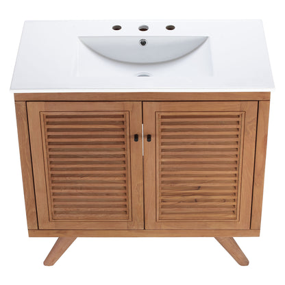 Modway - Birdie 36" Bathroom Vanity by Modway  Bathroom Vanities White - EEI-5113-NAT-WHI