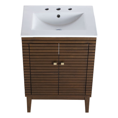 Modway - Ledger 24" Bathroom Vanity by Modway  Bathroom Vanities White - EEI-5114-WAL-WHI