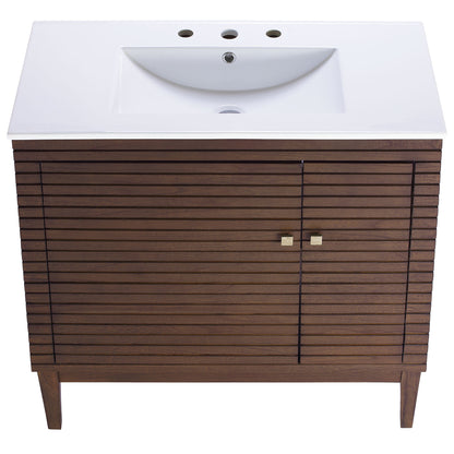Modway - Ledger 36" Bathroom Vanity by Modway  Bathroom Vanities White - EEI-5115-WAL-WHI