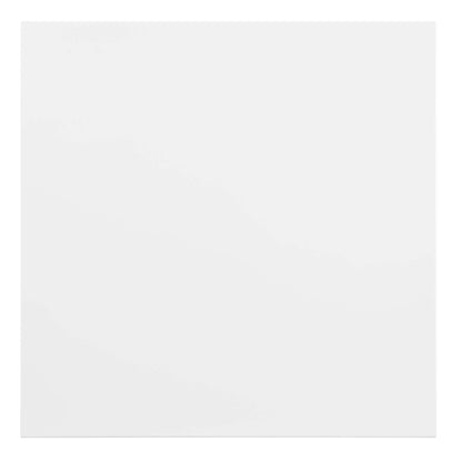 White 28" square dining table with a smooth surface.