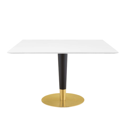Modway Outlet Zinque 47" Square Dining Table by Modway  Bar and Dining Furniture Gold White - EEI-5137-GLD-WHI
