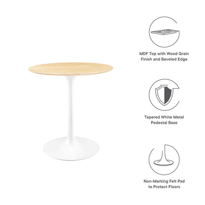 Modway Outlet Lippa 28" Round Wood Dining Table by Modway  Bar and Dining Furniture White Natural - EEI-5156-WHI-NAT