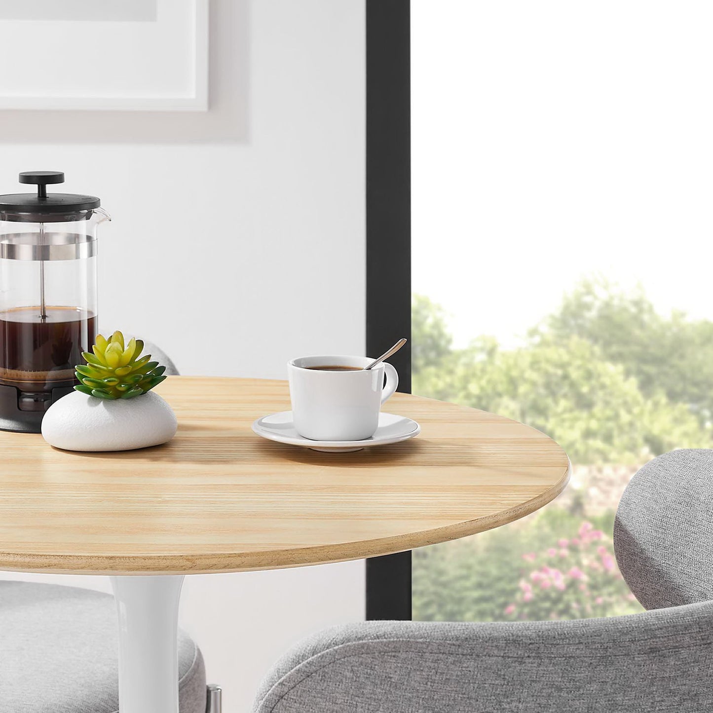 Modway Outlet Lippa 28" Round Wood Dining Table by Modway  Bar and Dining Furniture White Natural - EEI-5156-WHI-NAT