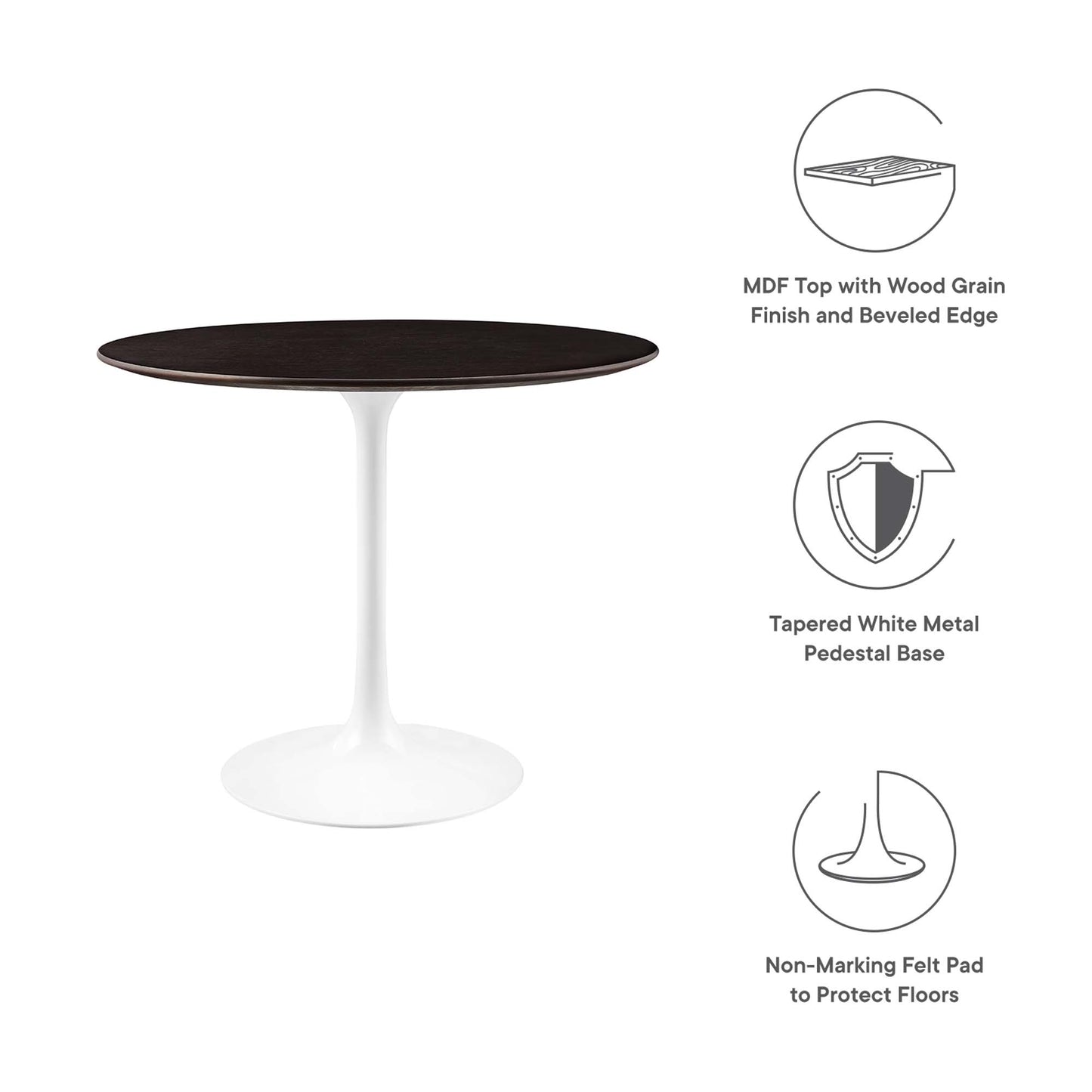 Modway - Lippa 36" Round Wood Dining Table by Modway  Bar and Dining Bar and Dining Tables Brown - EEI-5157-WHI-CHE